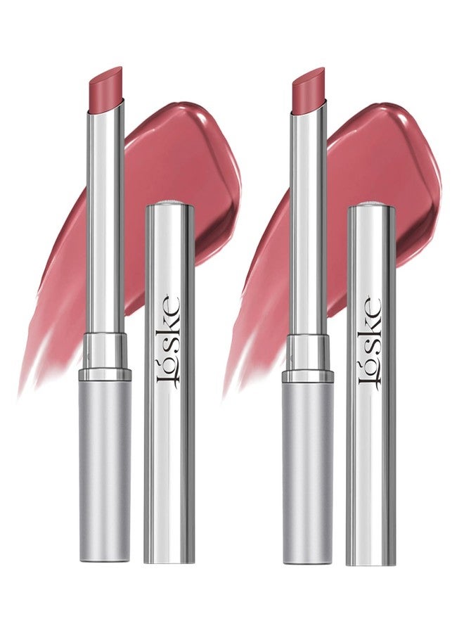Loske Honey Lipstick, Moisturizing Natural Lip Color, Hydrating Long Lasting Glossy Finish with Honey for Smooth Soft Lips, Smooth Application, Daily Wear (2PCS Pink) - Image 1
